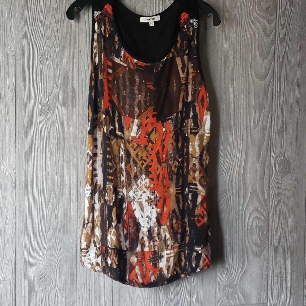 Ornate tank top with beading
